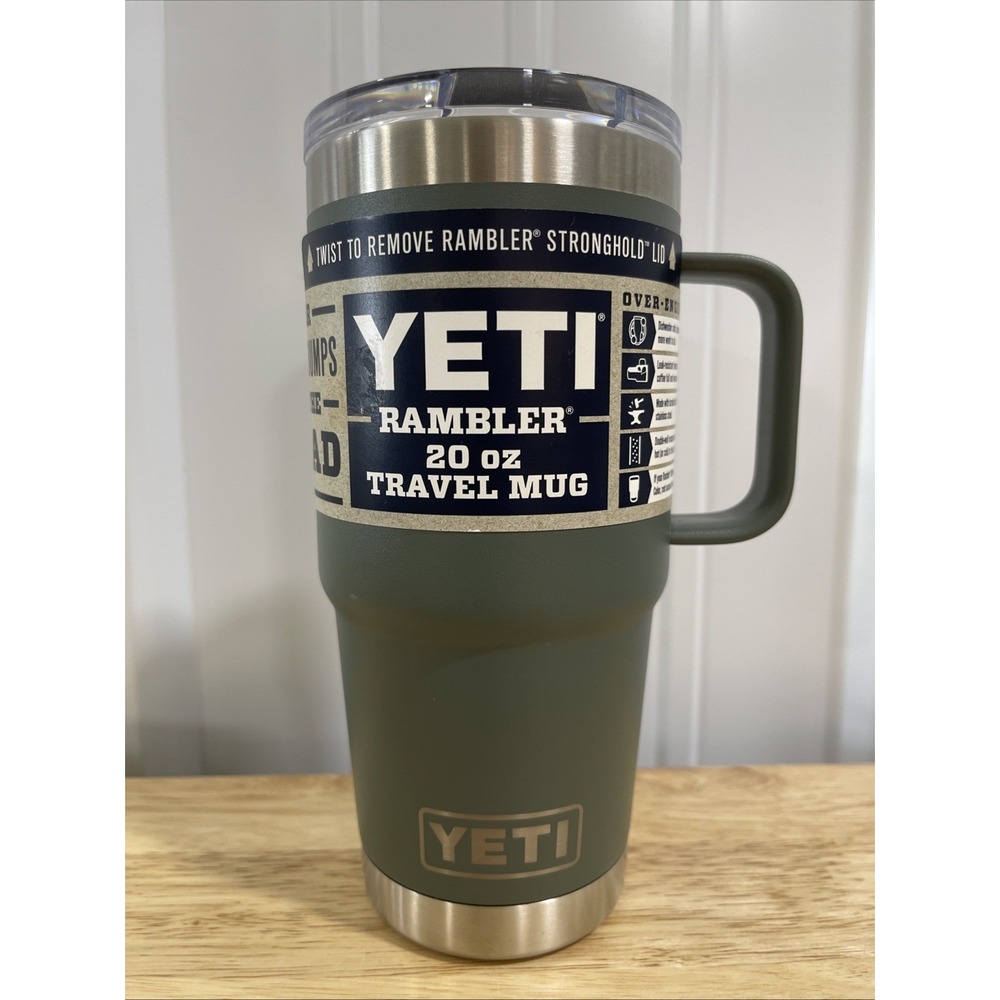 YETI Rambler 20oz Travel Mug with Stronghold Lid Camp Green Discontinued Color